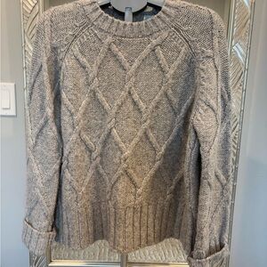 Steve Madden Heather Gray Cable Knit Sweater